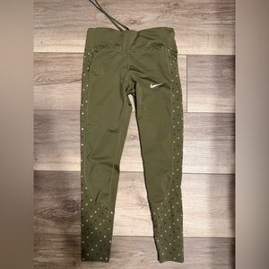Nike Green Leggings with Dot Accents